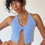 Princess Polly NEW  waterbell periwinkle blue halter knit top Photo 1