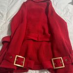 Etcetera  Vibrant Red Double-Breasted Pea Coat Photo 2