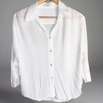 Aritzia Babaton viscose button up blouse shirt stretchy gauzy Photo 0