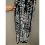 Enfocus Studio  Dress Black Turquoise Sleeveless Geometric Boho Dress 18W Photo 4