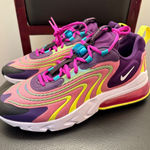 Nike  Air Max 270 React Women Running Shoes Purple Pink Yellow Size 11.5 Photo 0