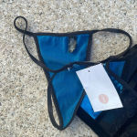 iCollection Lux Satin and Lace 2 piece Lingerie Set‎ teal Blue Black Small NWT Photo 6