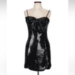 Ronny‎ Kobo Hazel Sequined Bow Mini Dress Black L Size L Photo 3