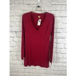 Echo NWT Red Lightweight Bamboo Blend Tunic Casual Sweater Size Medium Photo 6