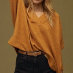 Anthropologie  V-Neck Swearer Orange Photo 0