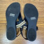Guess ‎ Sandals Thong Rhinestone Chain Embellished Black Flats Size 6M Photo 2