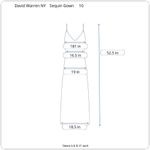 VINTAGE David Warren Midnight Blue Sparkly Mandarin Collar Full Length Dress Size 10 Photo 2