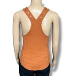 Free People  Womens Little Gingy Tank Top Lace V Neck Bodice Rust Orange Small Photo 5