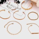 Boutique NEW Solid Gold Plated 7 pc Boho Stacking Bracelet Set Photo 8