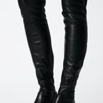 Ash Manny Over-The-Knee Biker Boots Black Thigh-High Leather Chunky Combat Edgy Photo 0