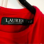 Ralph Lauren Lauren  Red Long Sleeve Ruched Sleeve Stretch Fit and Flare Dress Photo 6