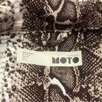 Topshop  Moto Snake Print Cropped Denim Jacket Motorcycle Riding Chick Size 6 Photo 8