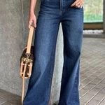 LOLA Premium dark wash mom flare 100% cotton jeans Blue Size 27 Photo 0