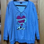 Torrid Womens Graphic Pullover Terry Sweatshirt Plus Size 2X Snake Heart Split V Photo 1