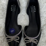 Apt. 9  Black Flats with Silver Bow Detail Photo 0