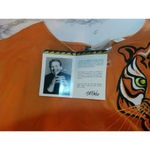 Bob Mackie Size L Mustard Tiger Embroidered Sequins Dolman Sleeve Tee Top Photo 4