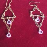 Real Gold And Amethyst Earrings Photo 0
