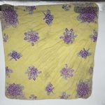 Vintage *Flaws* Style Unbranded Yellow Silk Square Purple Scarf Spring Photo 0