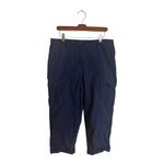 Chico's  1.5 Navy Blue Cargo Capri Pants Cropped Lightweight Cotton Spandex Medium Photo 1