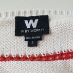 W By Worth Womens Sweater Sz S Breton Stripe Fringe Coastal Preppy Nautical Red Photo 9