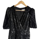 Trina Turk Black Sequined Short Sleeve V-Neck Romper Size 6 Photo 2