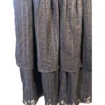 BCX Dress Navy Blue Metallic Mock Neck Flutter Short Sleeve Dress Women Sz XS Photo 7