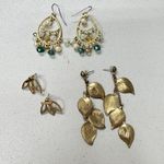Gold Tone Boho Pierced Earrings Set Of 3 Festival Jewelry Photo 0