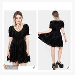 Disturbia Lilias Devore Velour Mesh Tiered Mini Dress Black Size 12 Photo 1