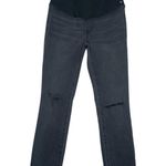 Madewell NWT Maternity Skinny Jeans Distressed Vintage Wash Black Size 24 Photo 0
