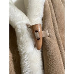 Vintage Tan Suede Shearling Lined Duffle Coat Jacket Women's Warm Winter Size M Photo 11