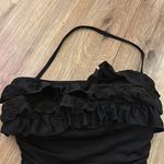 Juicy Couture  black ruffled bandeau One piece swimsuit with side charms size P Photo 2