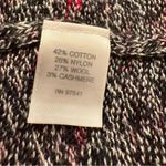 Pure Jill Marled Knit Sweater Red Black White Wool Cashmere Asymmetrical Medium Photo 4