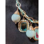 Women's Statement Chunky Bib Necklace With Blue Beads And Rectangular Gemstones Photo 4