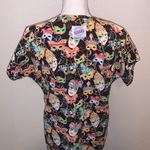 Scrubs black Mardi Gras Masks short sleeve scrub top Photo 5