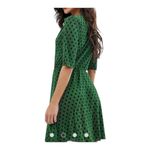 ASOS Design womens size 2 green polka dot plisse mini dress V neck Photo 5