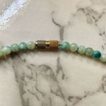 Blue dyed mother of pearl beaded necklace Photo 4