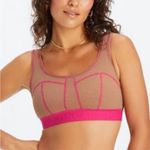 Fabletics Waffle Knit Bralette Tan/Pink NWT Photo 0