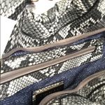 Urban Expression New Urban Expressions Trendy Snake Print Moon Satchel Purse in Neutral Tone Gray Photo 5