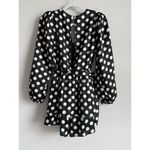 Lulus  Women’s Polka Dots‎ Satin Ruffled Romper Elegant Glam Cocktail Size Small Photo 11