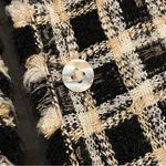 Marlo Coutre Thread Textured Knit Jacket Fringe Size M/L Black Size L Photo 5