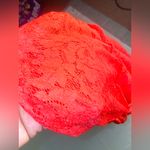 Torrid  Size 0 Pinkish-Orange V-Neck Babydoll Lace Blouse Photo 6