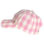 Juicy Couture Pink White Gingham Plaid Bow Baseball Hat One Size Photo 3