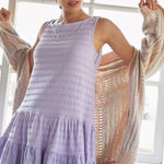 Anthropologie  Dress Women Small Purple Lilac‎ Flounced Open Back Mini Dress Boho Photo 0