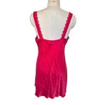 Vintage y2k Olga Red Silk and Lace Mini Slip Dress Size Large Photo 3