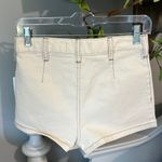 We The Free Free People Denim Jean Shorts New  27 Button Fly High Waist Ivory Photo 9