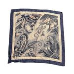 Luxury Vintage Swirl Pattern Blue Cream & Pink Japanese Scarf Wrap Cover Up Photo 0
