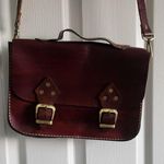 Vintage Mahogany Leather Saddle Bag Purse Red Photo 1