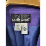 Sag Harbor  Vintage Women's Blazer Jacket Size 10 Purple 100% Wool Classic Retro Photo 7