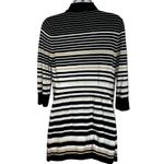 White House | Black Market  Black‎ White Tan 3/4" Sleeve Open Front Cardigan EUC XS Photo 5