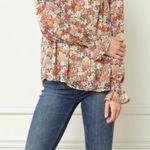 Entro Bohemian Floral V neck Long Sleeve Blouse | Size Small Photo 0